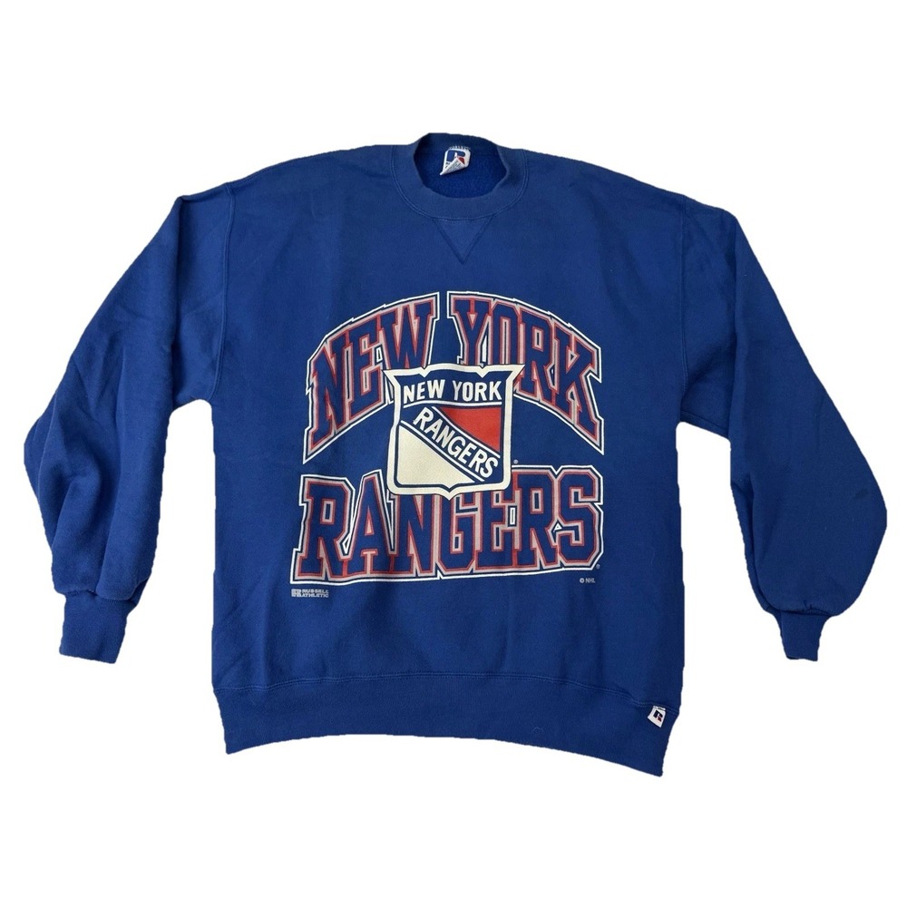 Vintage Mens NHL New York Rangers Hockey Sweatshirt Size Medium Made In USA 90s